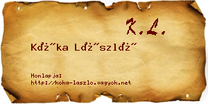 Kóka László névjegykártya